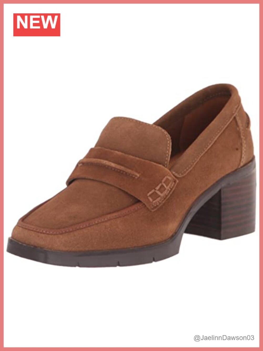 NYDJ Women's Anella Heeled Loafer Suede Square Toe Block Heel Pull-On